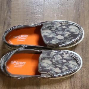 Sperry Kids Brown Camouflage Moccasins